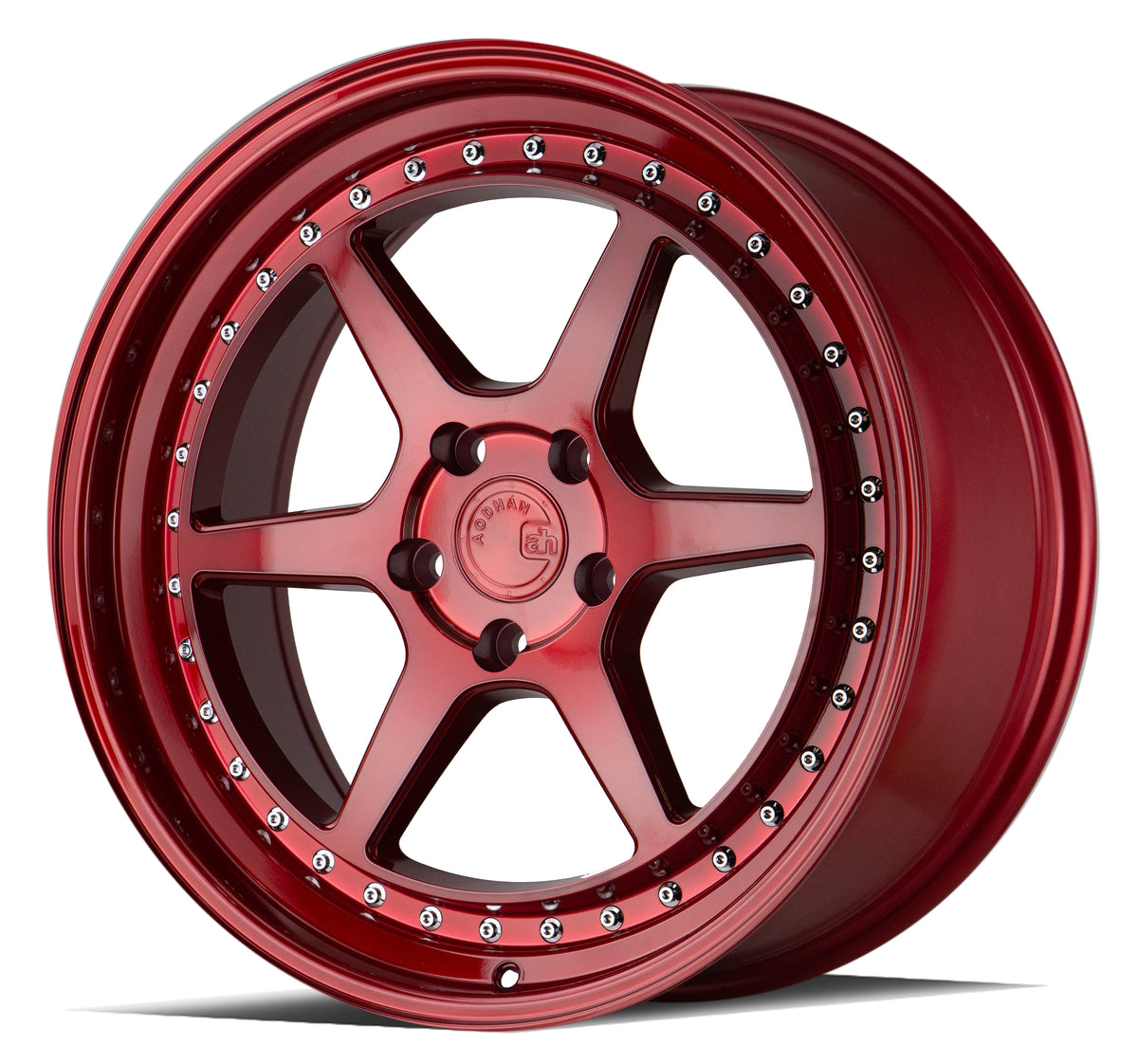 Aodhan DS09 Candy Red w/ (Chrome Rivets) 18x8.5 +35 5x100 73.1mm - Wheelwiz