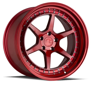Aodhan DS09 Candy Red w/ (Chrome Rivets) 19x11 +15 5x114.3 73.1mm - Wheelwiz
