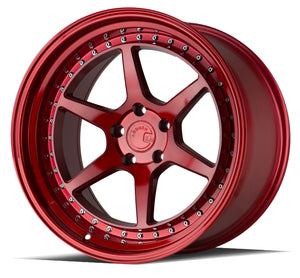 Aodhan DS09 Candy Red w/ (Chrome Rivets) 19x11 +15 5x114.3 73.1mm - Wheelwiz