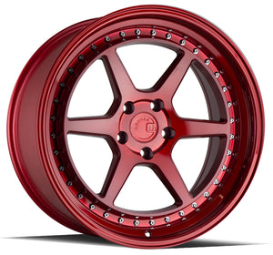 Aodhan DS09 Candy Red w/ (Chrome Rivets) 18x9.5 +15 5x114.3 73.1mm - Wheelwiz