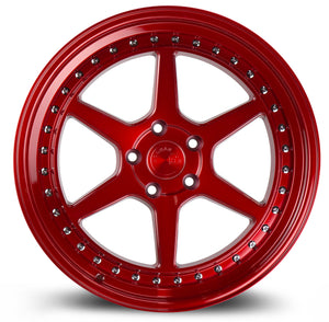 Aodhan DS09 Candy Red w/ (Chrome Rivets) 19x9.5 +15 5x114.3 73.1mm - Wheelwiz