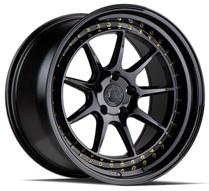 Aodhan DS-X Gloss Black W /Gold Rivets 18x10.5 +15 5x114.3 73.1mm - Wheelwiz