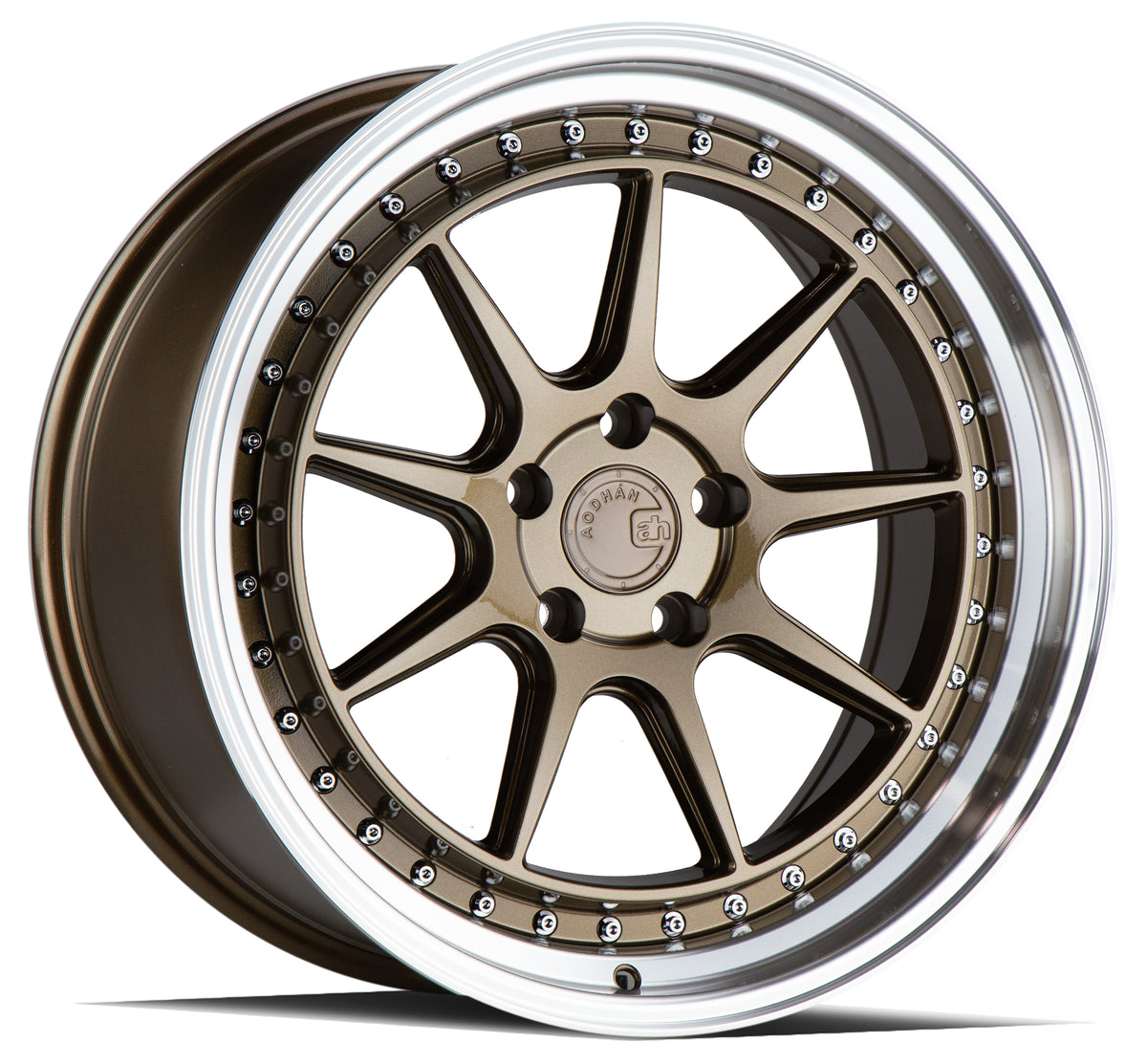 Aodhan DS-X Bronze w/Machined Lip 19x9.5 +30 5x114.3 73.1mm - Wheelwiz