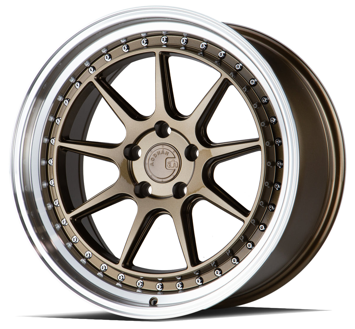 Aodhan DS-X Bronze w/Machined Lip 19x9.5 +15 5x114.3 73.1mm - Wheelwiz