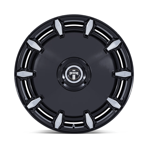DUB DC271 CHEEF Gloss Black Milled 24x9 +15 Custom 72.6mm - Wheelwiz