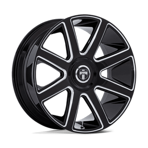 DUB DC273 PULL Gloss Black Milled 24x9 +15 Custom 72.6mm