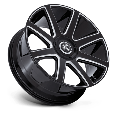 DUB DC273 PULL Gloss Black Milled 24x9 +15 5x115|5x120mm 74.1mm - Wheelwiz