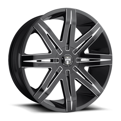 DUB S227 STACKS Gloss Black Milled 24x9.5 +30 6x135|6x139.7mm 87.1mm - WheelWiz