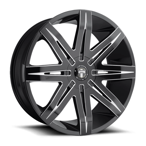 DUB  Gloss Black Milled 20x9 +15 Custom 72.6mm - Wheelwiz
