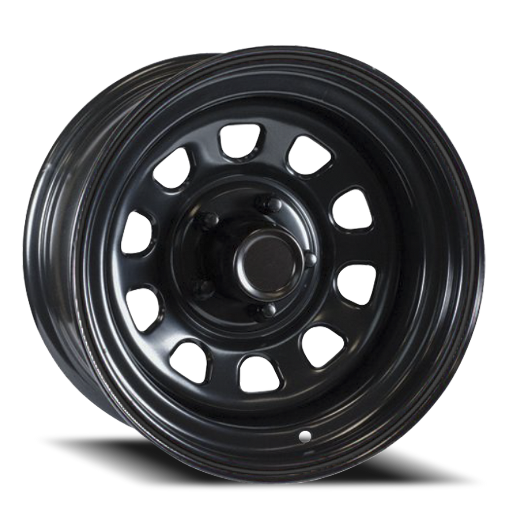 Steel Daytona Black 16x8 -6 5x114.3mm 83.8mm– Wheelwiz