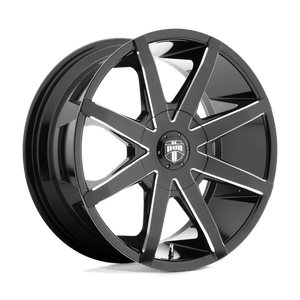 DUB S109 PUSH Gloss Black Milled 24x9.5 +33 5x114.3|5x120mm 72.6mm - WheelWiz