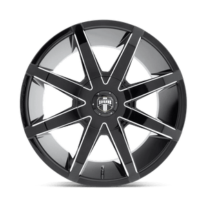 DUB S109 PUSH Gloss Black Milled 22x9.5 +20 6x139.7mm 106.1mm - Wheelwiz