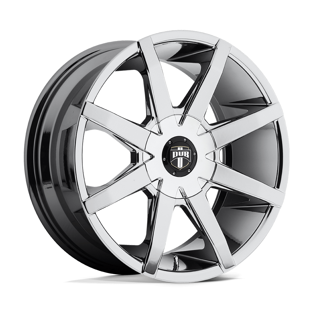 DUB S111 PUSH Chrome Plated 24x9.5 +30 6x135|6x139.7mm 87.1mm - WheelWiz