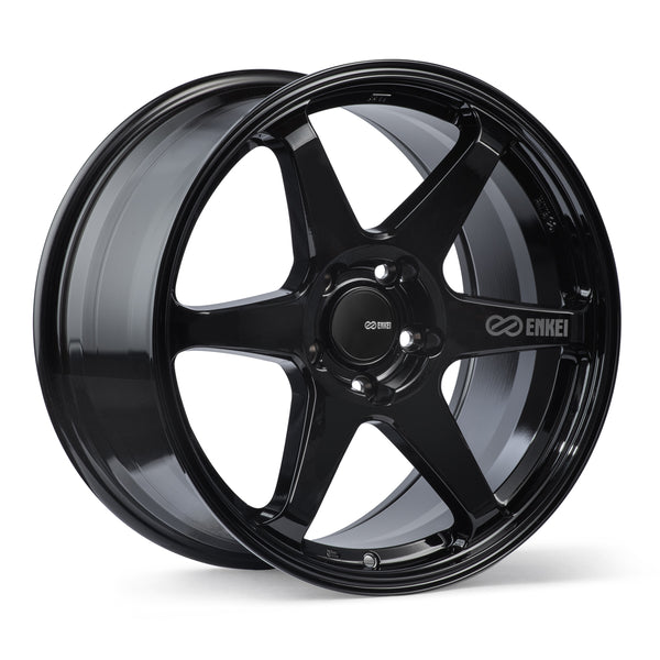 ENKEI T6R 17x9 +45 5x100 72.6 GLOSS BLACK– Wheelwiz