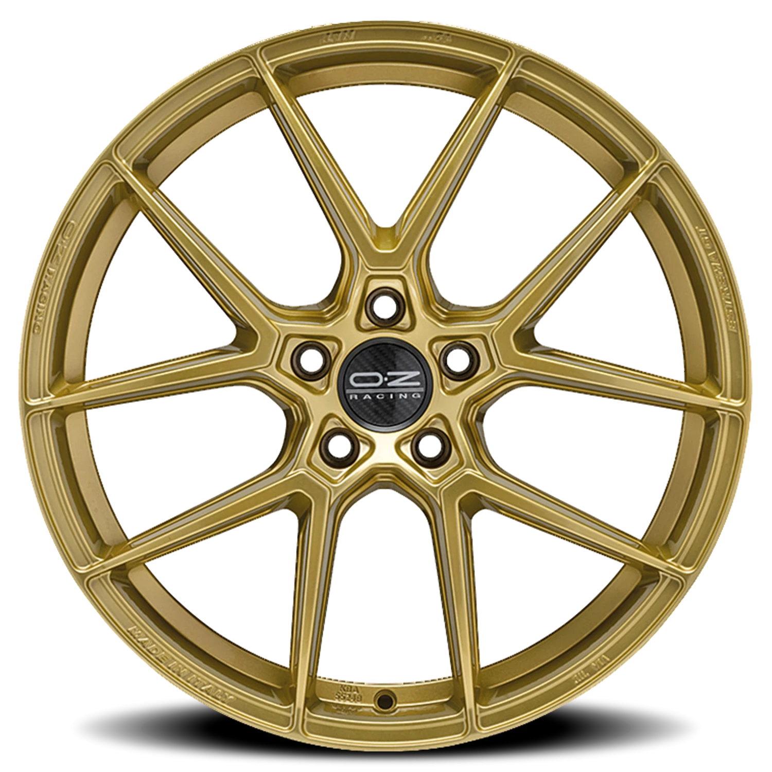 OZ Racing Estrema GT HLT Gloss Race Gold 18x8 +48 5x100mm 68mm - Wheelwiz