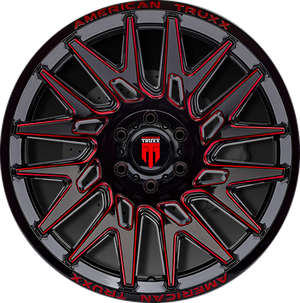 American Truxx EVOLUTION Gloss black prizm red 22x12 -44 8x165.1mm 125.2mm