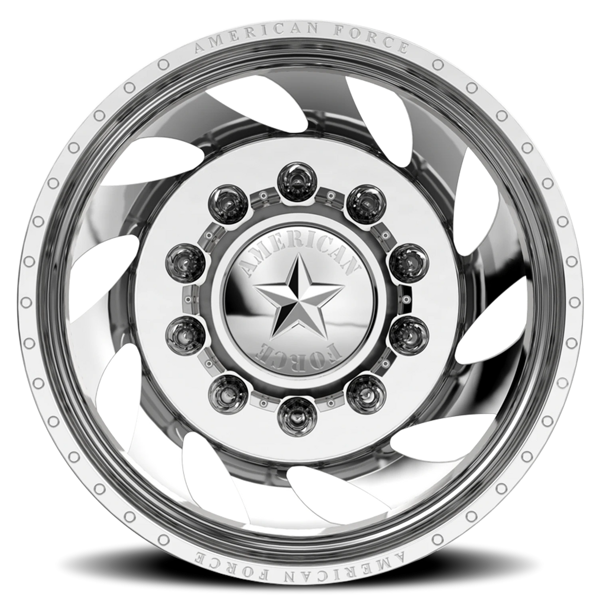American Force F08 Flow DRW Polished 22.5x8.25 -145 8x225mm 170mm - Wheelwiz