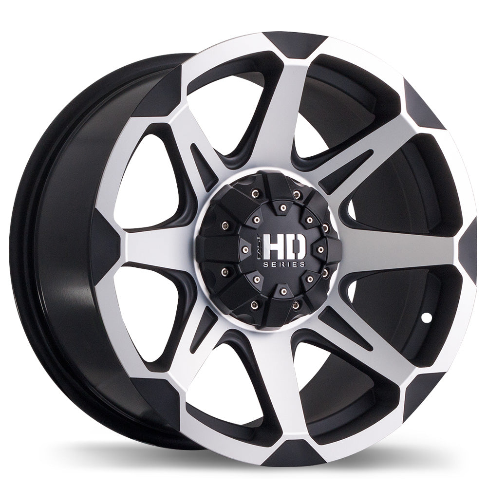 Fast HD Detonator Matte Black with Machined Face 16x8 +10 6x139.7mm 108.1mm