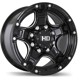 Fast HD Rampage Gloss Black with Milled Trim 22x9.5 +20 8x170mm 125.0mm