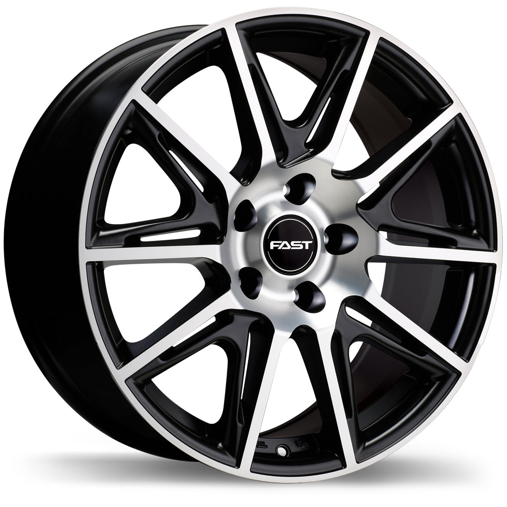 Fast Wheels Switch Matte Black with Machined Face 18x8 +45 5x114.3mm 66.1mm
