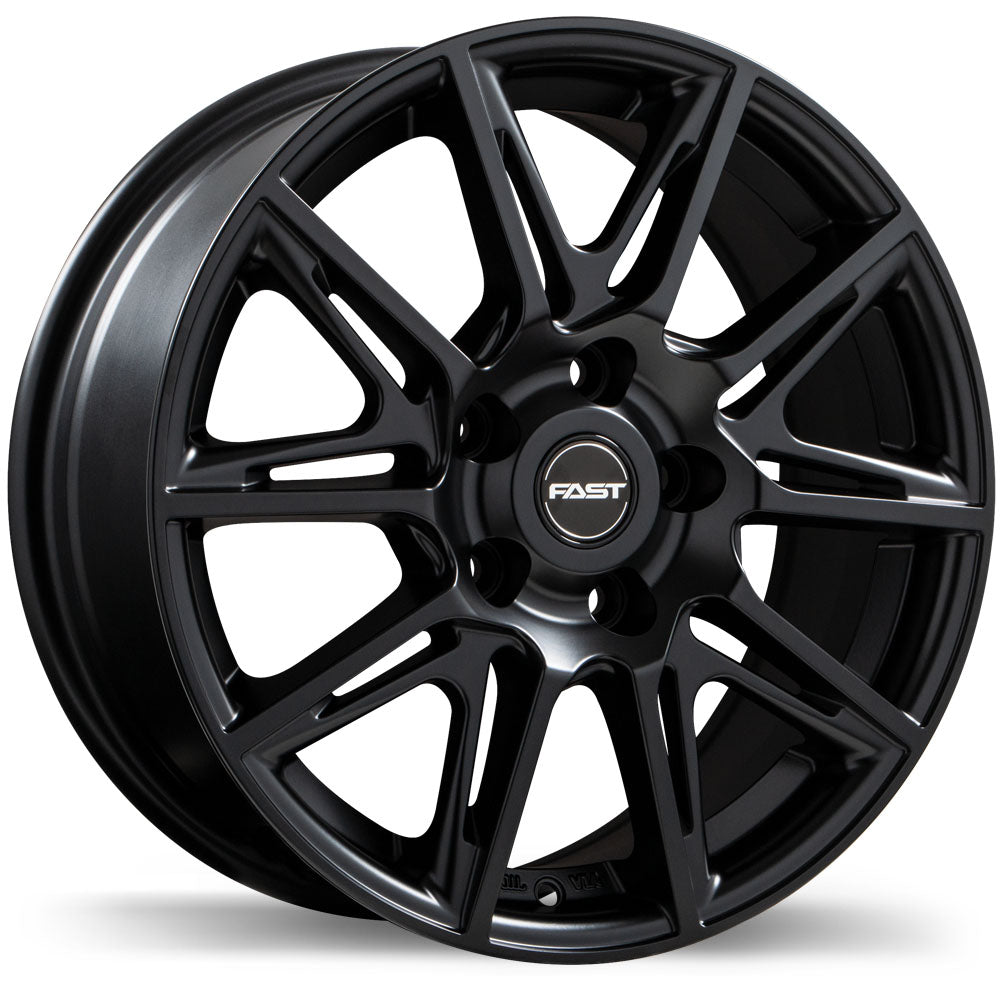 Fast Wheels Switch Satin Black 16x6.5 +38 5x114.3mm 66.1mm - Wheelwiz