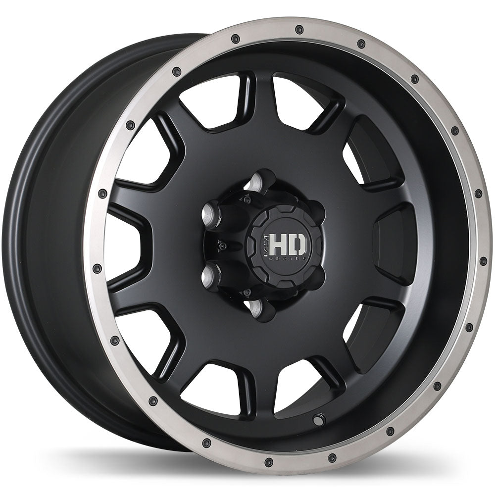 Fast HD Tank Matte Black with Machined Lip 18x9 -12 6x135mm 87.1mm