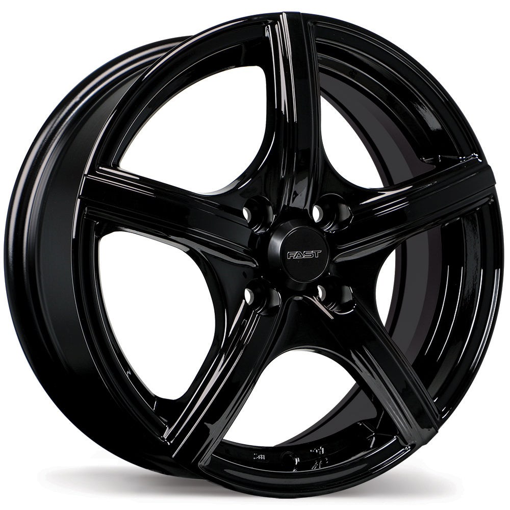 Fast Wheels Jet Gloss Black 14x5.5 +40 4x100mm 60.1mm - Wheelwiz