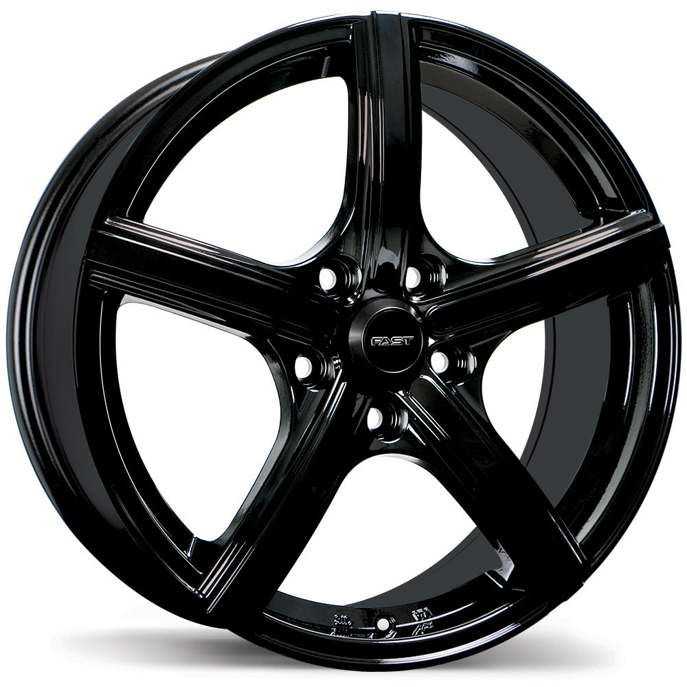 Fast Wheels Jet Gloss Black 17x7 +45 5x114.3mm 67.1mm - Wheelwiz