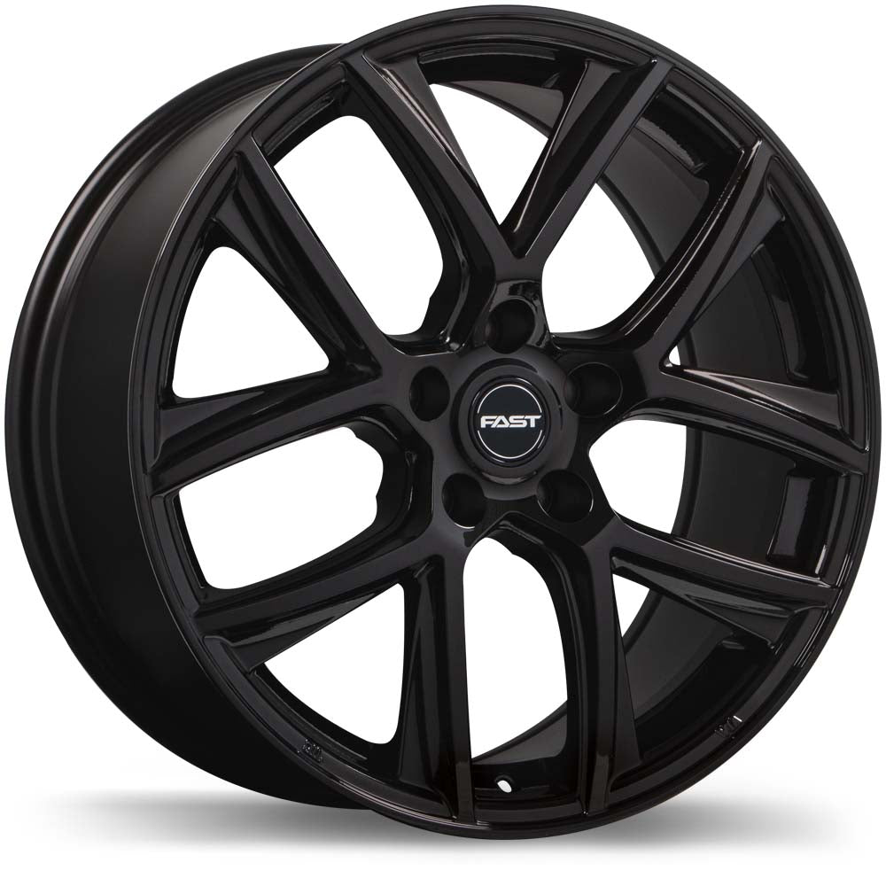 Fast Wheels Tactic Gloss Black 17x7.5 +45 5X114.3mm 66.1mm - Wheelwiz