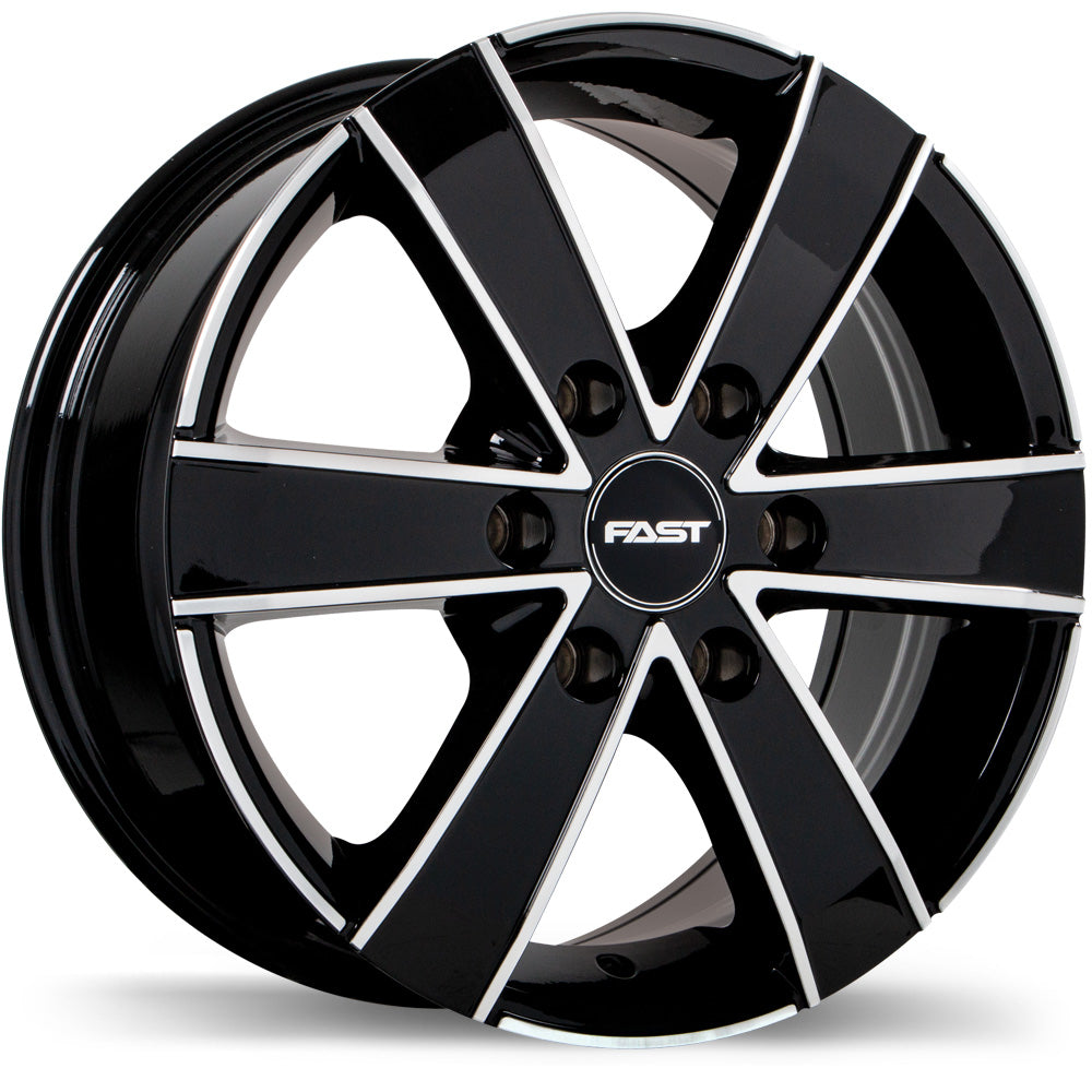Fast Wheels Cargo Gloss Black with Machined Face 16x7 +50 6x130mm 84.1mm