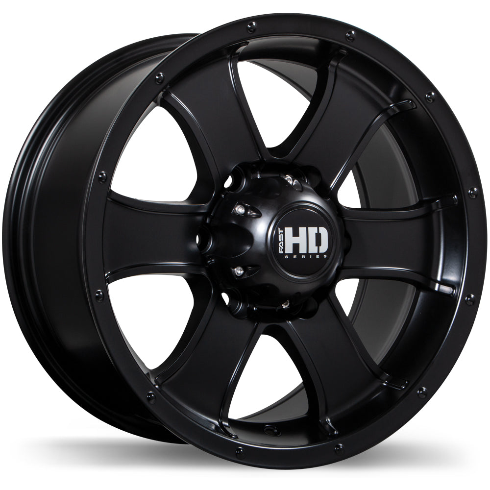 Fast HD Terrano Satin Black 16x8 +18 6x139.7mm 106.1mm - Wheelwiz