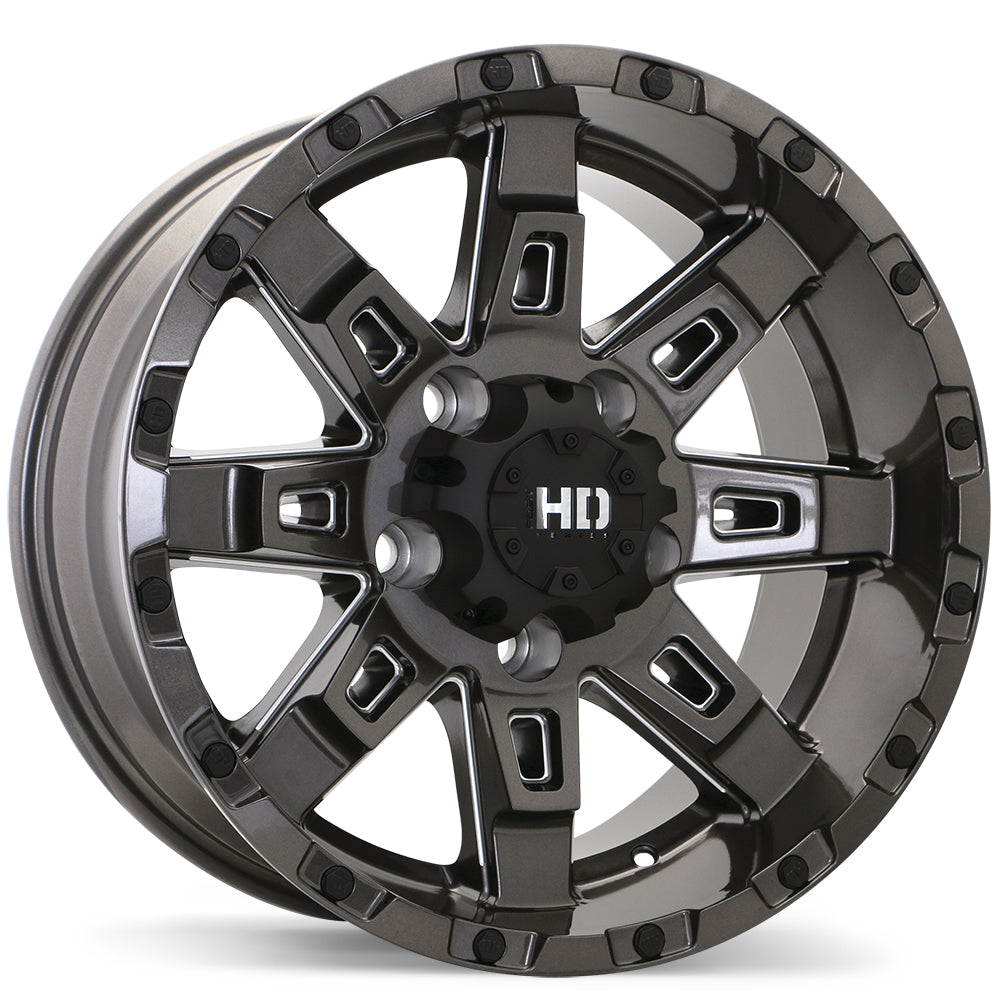 Fast HD Wildcat Gloss Gunmetal with Milled Trim 18x9 0 5x150mm 110.1mm