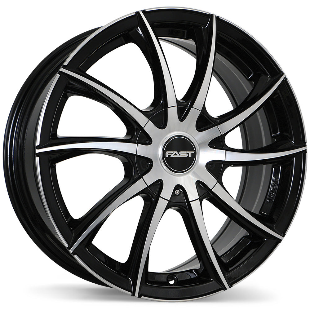 Fast Wheels Vortex Gloss Black with Machined Face 16x7 +42 4x100|4x114.3mm 72.6mm - Wheelwiz