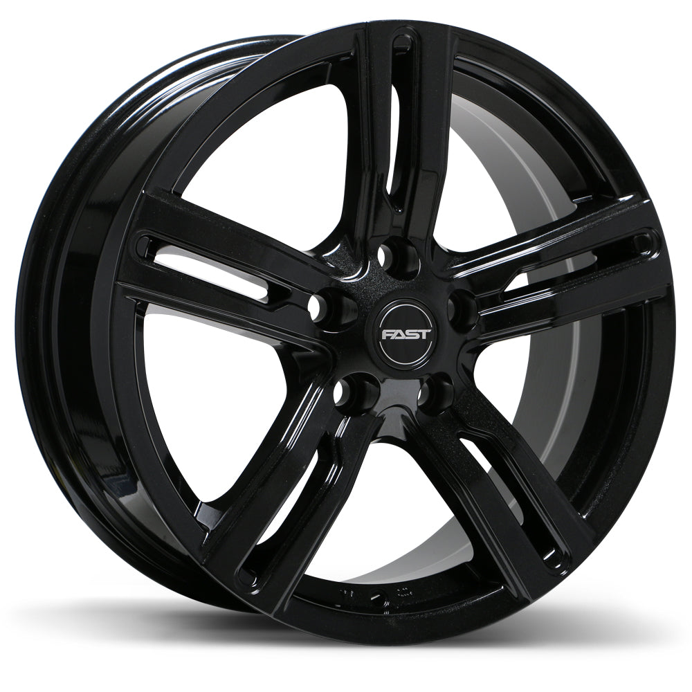 Fast Wheels Bullseye Metallic Black 18x8.5 +50 5x114.3mm 66.1mm - Wheelwiz