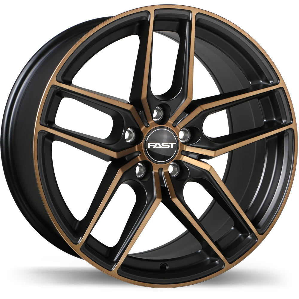 Fast Wheels Aristo Satin Black with Machined Face and Bronze Clear 18x9.5 +40 5x115mm 72.6mm