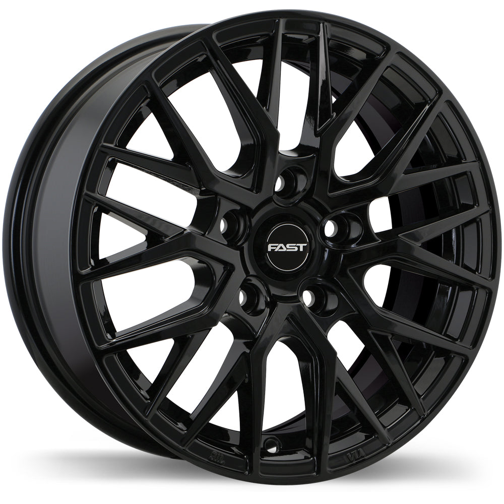 Fast Wheels Tronic Gloss Black 15x6.5 +40 5x114.3mm 72.6mm - Wheelwiz