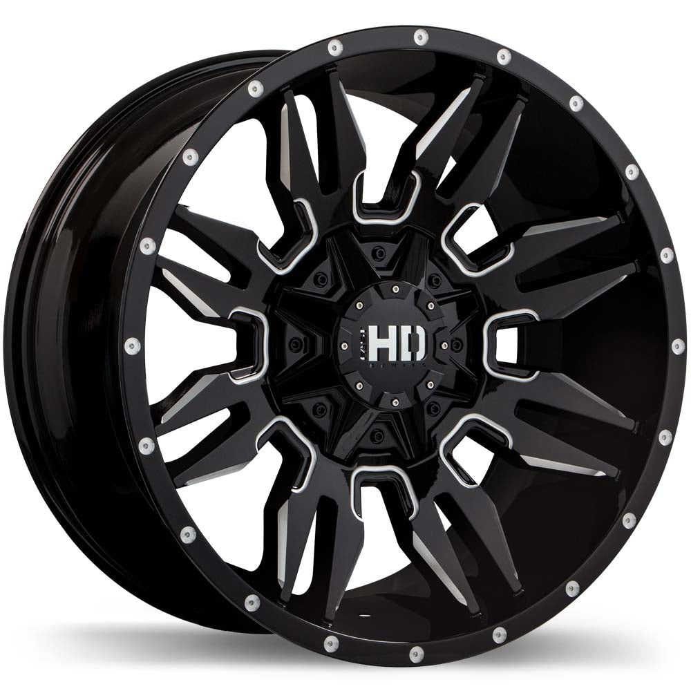 Fast HD Machete Gloss Black with Milled Trim 20x10 0 5x150mm 110.1mm