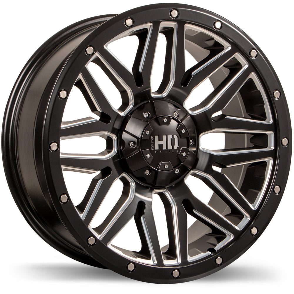 Fast HD Menace Satin Black with Milled Trim 17x8 +15 6x139.7mm 77.8mm - Wheelwiz