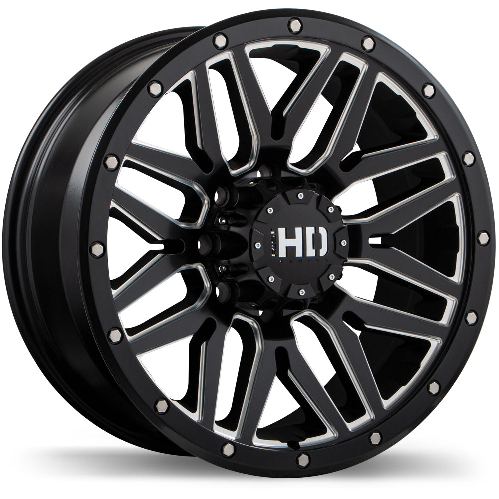 Fast HD Menace Satin Black with Milled Trim 17x8 +15 8x165.1mm 125.0mm