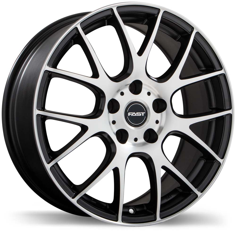 Fast Wheels Kaizen Matte Black with Machined Face 16x6.5 +45 5x114.3mm 66.1mm - Wheelwiz