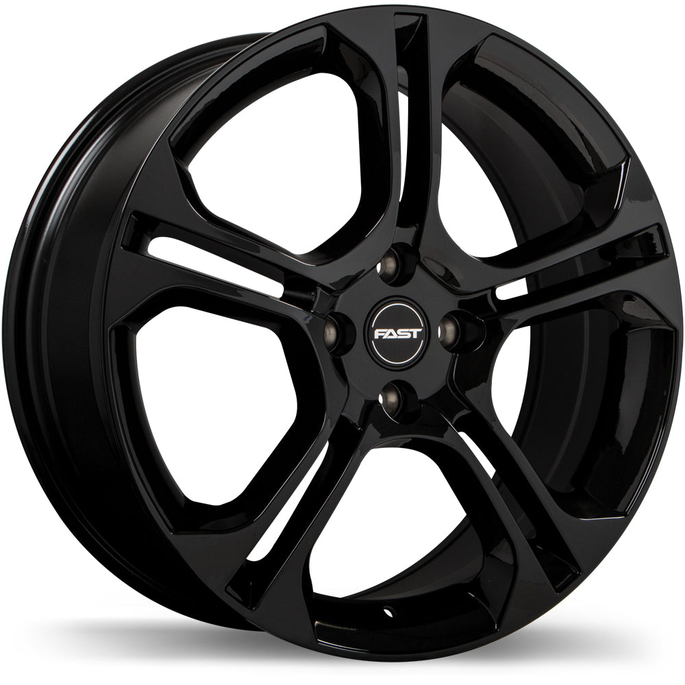 Fast Wheels KiX Gloss Black 16x6.5 +40 4x100mm 60.1mm