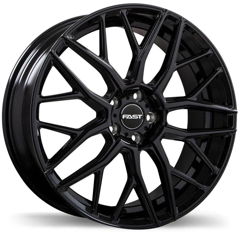 Fast Wheels Vybz Gloss Black 19x8.5 +40 5x114.3mm 72.6mm - Wheelwiz