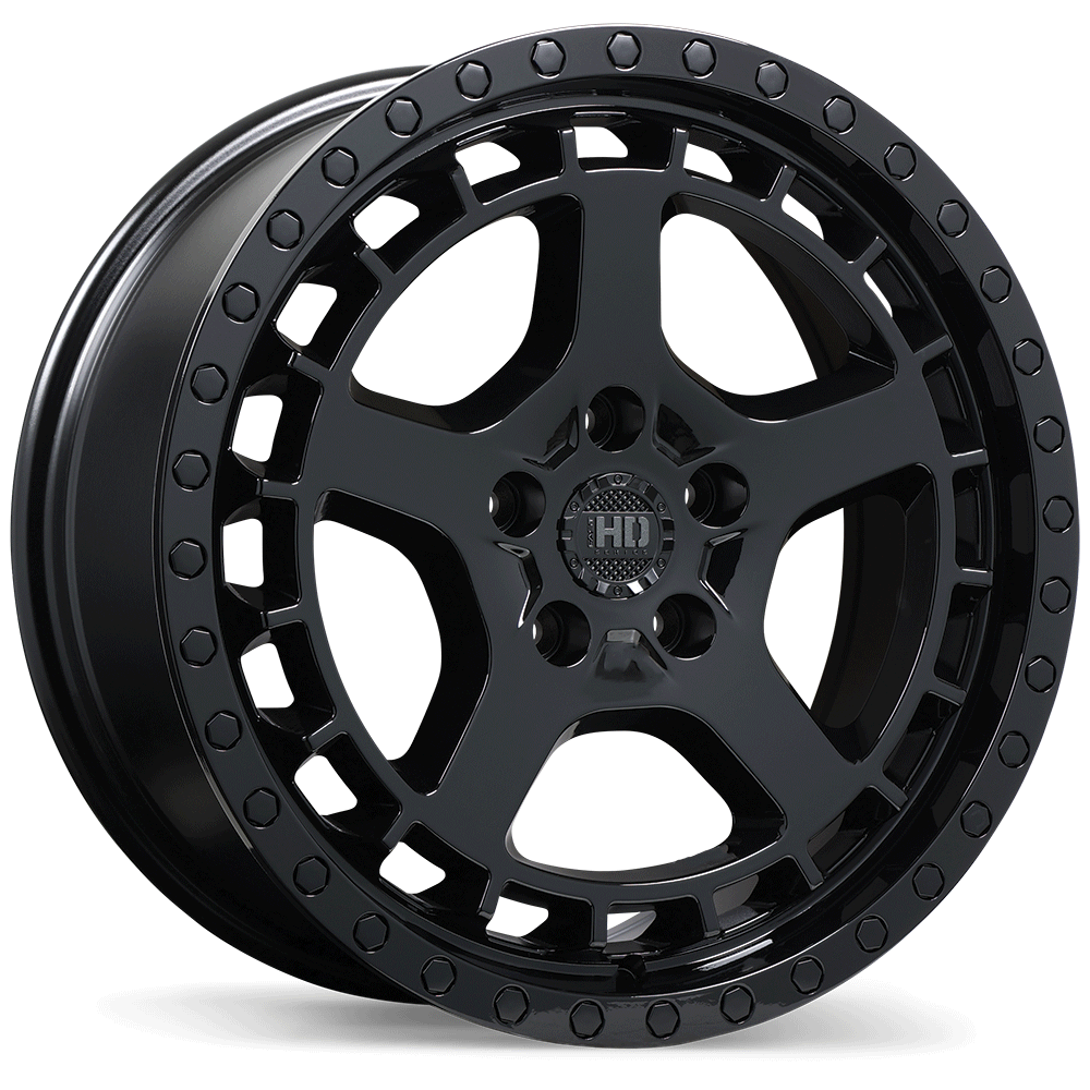 Fast HD Overland Gloss Black 18x7.5 +35 5x108mm 72.6mm - Wheelwiz