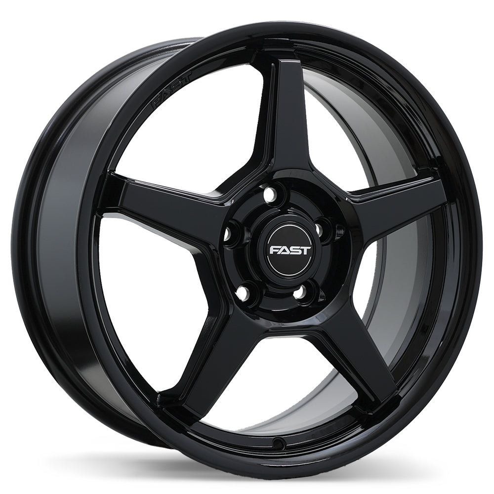 Fast Wheels Flair Gloss Black 17x7 +45 5x114.3mm 70.6mm - Wheelwiz