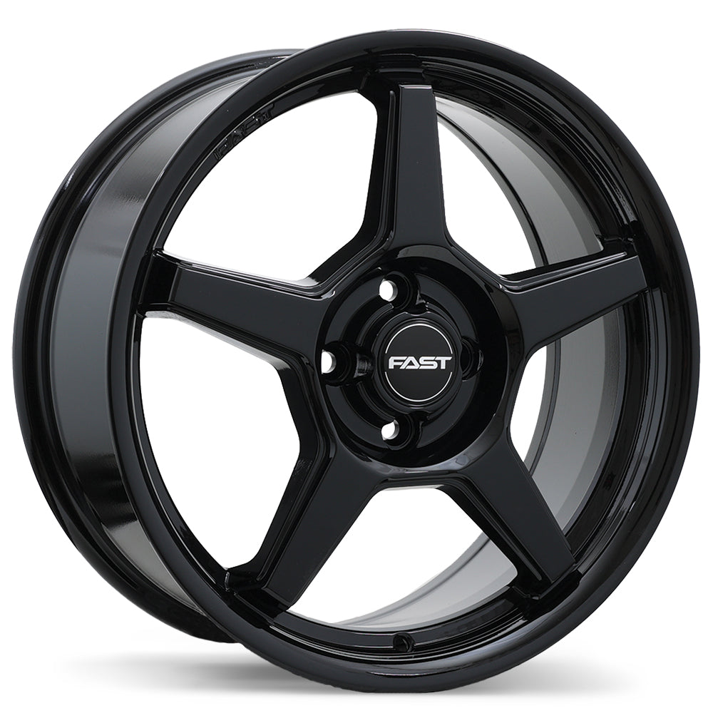 Fast Wheels Flair Gloss Black 17x7 +42 4x100mm 60.1mm
