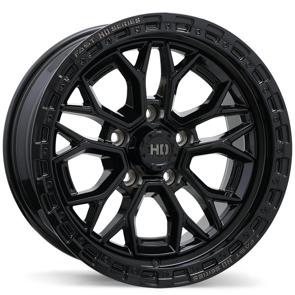 Fast HD Muramasa Gloss Black with Grey Milling 17x9 0 5x127mm 71.5mm