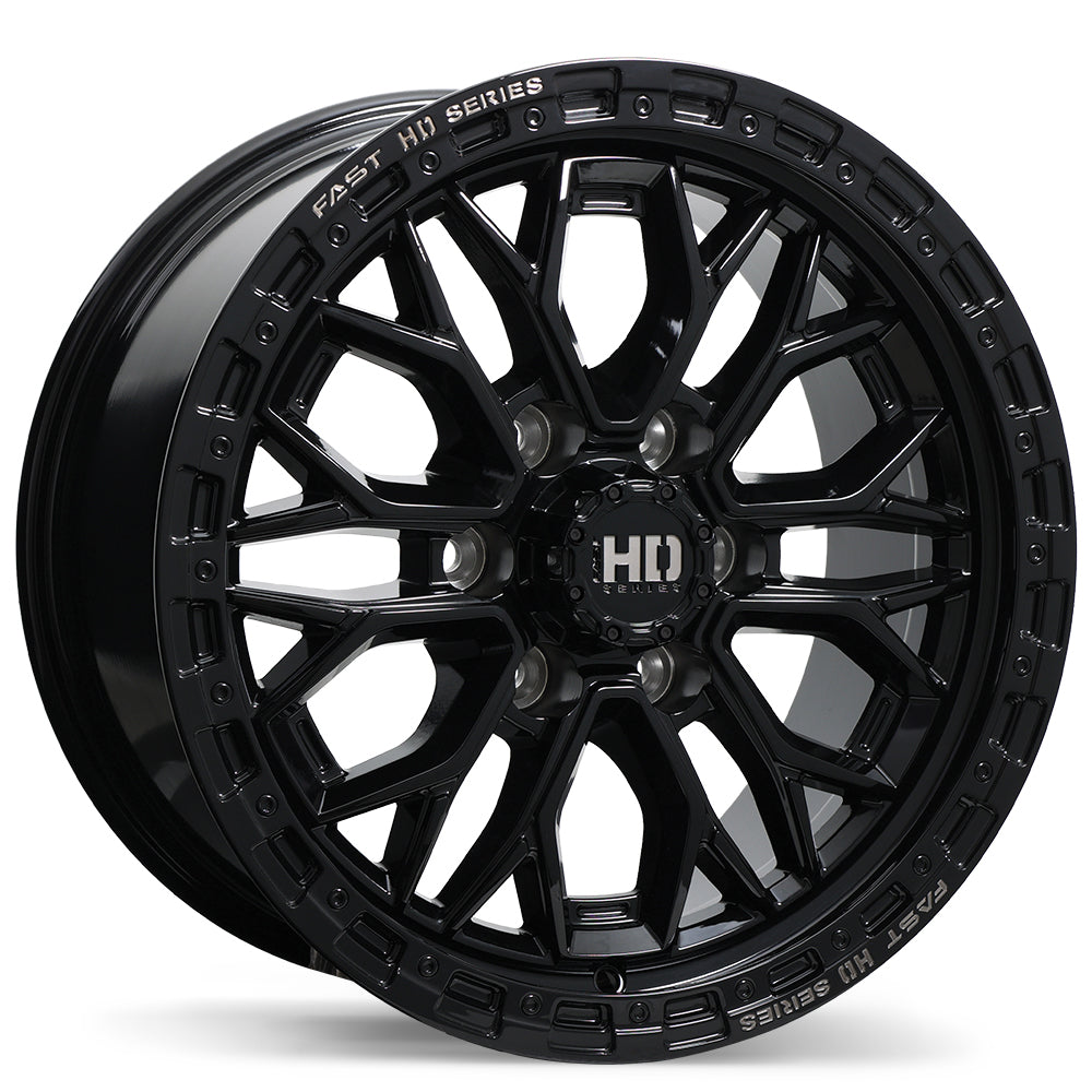 Fast HD Muramasa Gloss Black with Grey Milling 18x9 +30 6x139.7mm 95.1mm