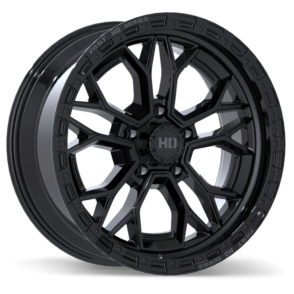 Fast HD Muramasa Gloss Black with Grey Milling 20x9 +40 5x139.7mm 64.1mm