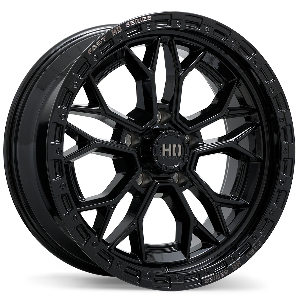 Fast HD Muramasa Gloss Black with Grey Milling 20x9 0 5x139.7mm 77.8mm