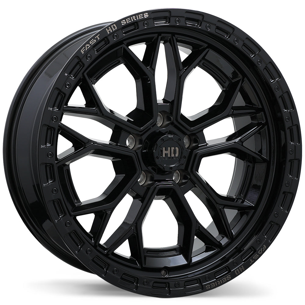 Fast HD Muramasa Gloss Black with Grey Milling 20x9 0 5x127mm 71.5mm